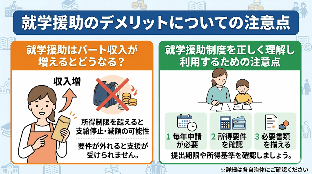 就学援助のデメリットは？注意点